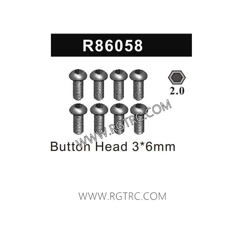RGT EX86190 Parts R86058 Button Head 3X6MM