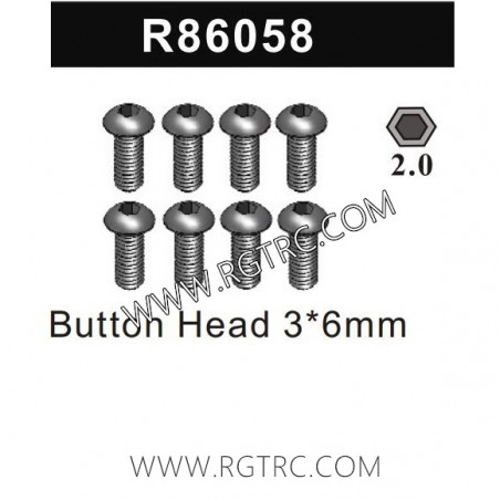 RGT EX86190 Parts R86058 Button Head 3X6MM