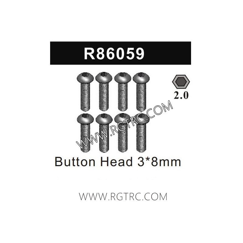 RGT EX86190 Parts R86059 Button Head 3X8MM