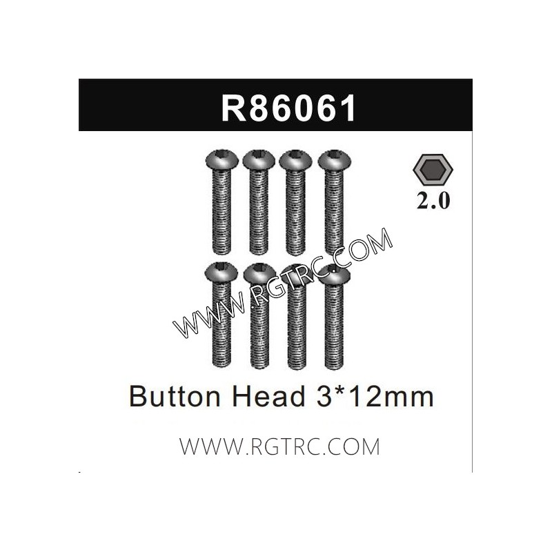 RGT EX86190 Parts R86061 Button Head 3X12MM