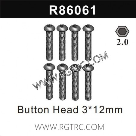 RGT EX86190 Parts R86061 Button Head 3X12MM