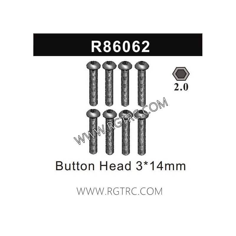RGT EX86190 Parts R86062 Button Head 3X14MM