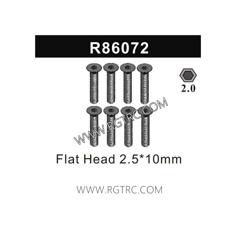 RGT EX86190 Parts R86072 Flat Head 2.5X10mm