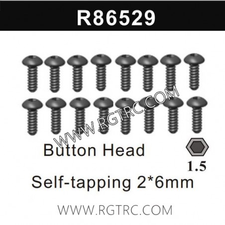 R86529 Button Head Self-tapping 2X6mm for RGT RC Crawler