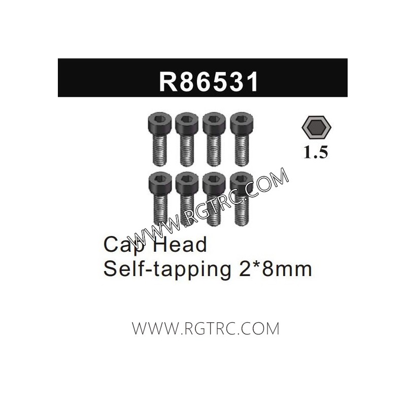 R86531 Cap Head Self-tapping 2x8mm for RGT RC Crawler
