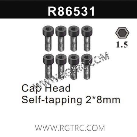 R86531 Cap Head Self-tapping 2x8mm for RGT RC Crawler