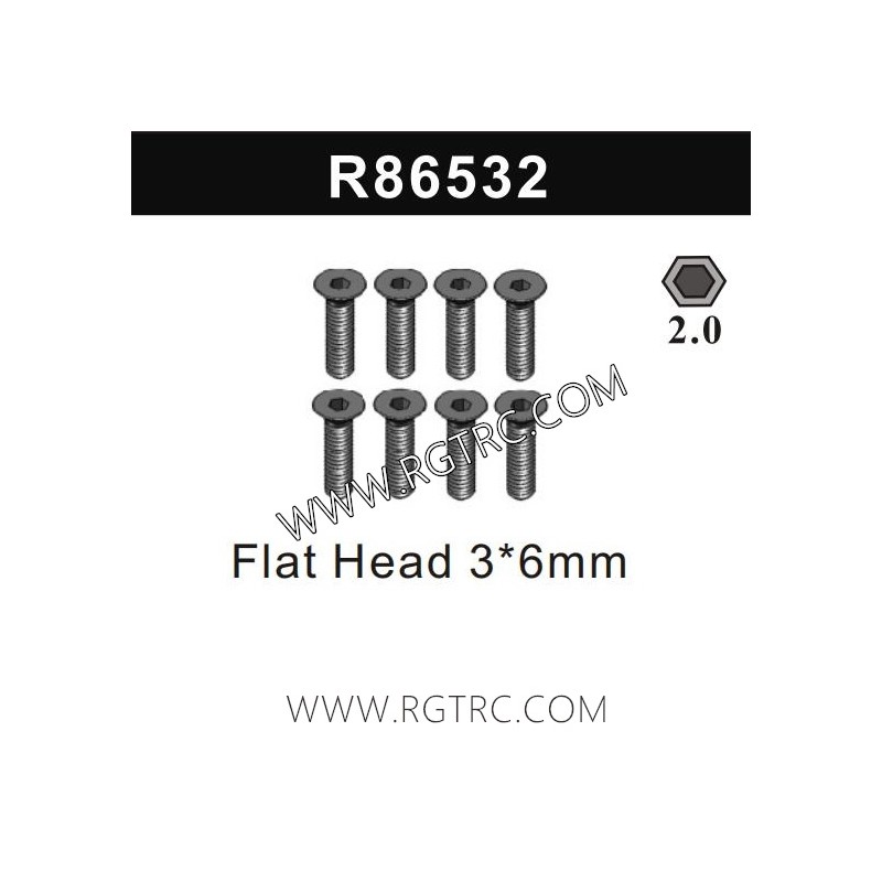 R86532 Flat Head 3X6mm for RGT RC Crawler