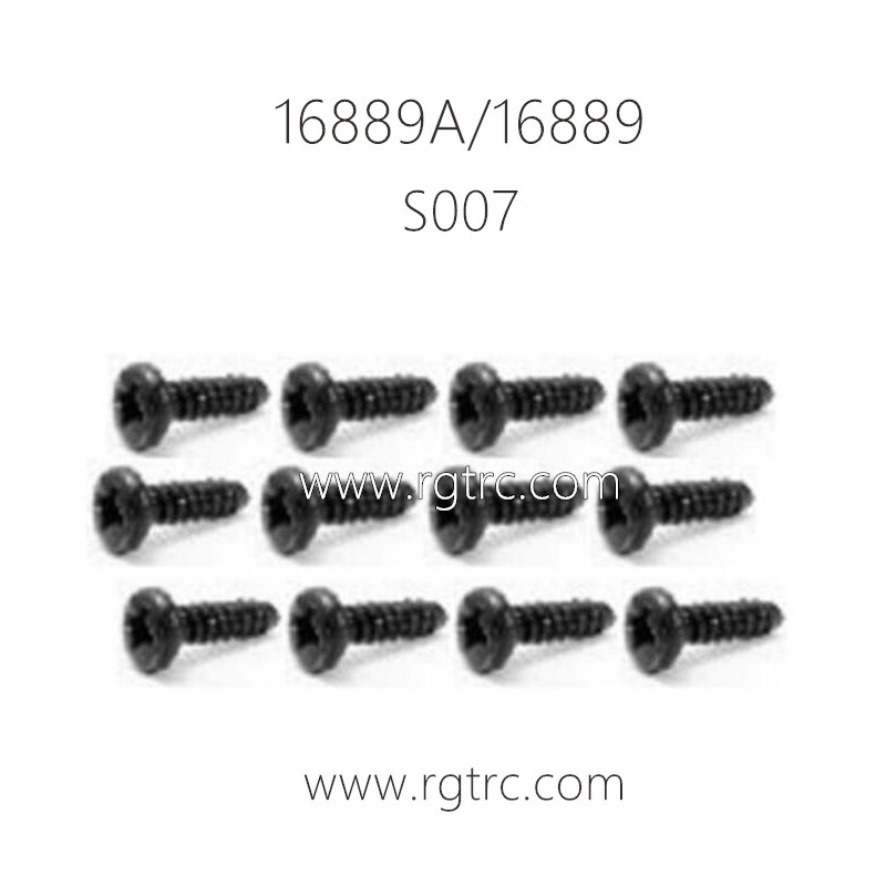 HBX 16889A PRO RC Car Parts Pan Head Self Tapping Screws PBHO2X8mm S007