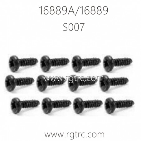 HBX 16889A PRO RC Car Parts Pan Head Self Tapping Screws PBHO2X8mm S007