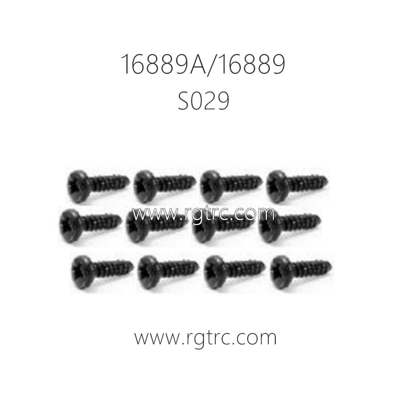 HBX 16889A PRO RC Car Parts Pan Head Self Tapping Screws PBHO2.6X10mm S029