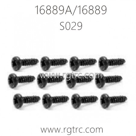 HBX 16889A PRO RC Car Parts Pan Head Self Tapping Screws PBHO2.6X10mm S029