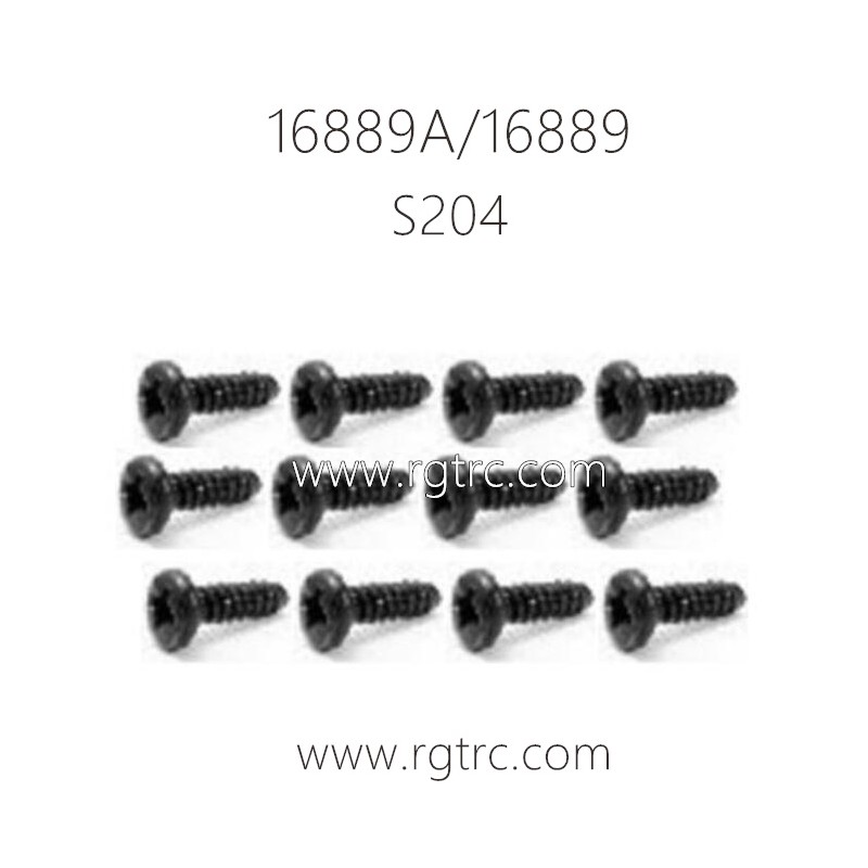 HBX 16889A PRO RC Car Parts Pan Head Self Tapping Screws PBHO2X12mm S204