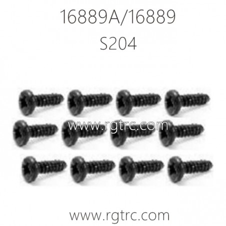 HBX 16889A PRO RC Car Parts Pan Head Self Tapping Screws PBHO2X12mm S204