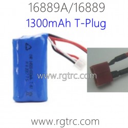 HBX 16889A PRO Parts 18500 7.4V 1300mAh Li-Ion Battery T-Plug M16120T For Brushless