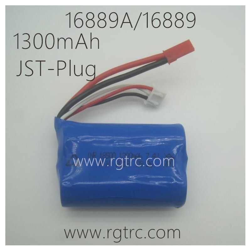 HBX 16889A PRO Upgrade Parts 18500 7.4V 1300mAh Battery JST-Plug M16120 For Brushed