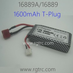 HBX 16889A PRO Upgrade Parts 18500 7.4V 1600mAh Li-Ion Battery T-Plug M16120T
