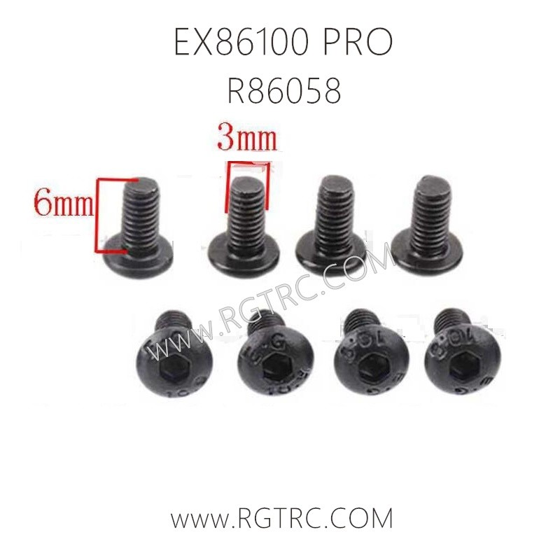 RGT EX86100 PRO Parts R86058 Cap Head Hex Machine Screw M3X6