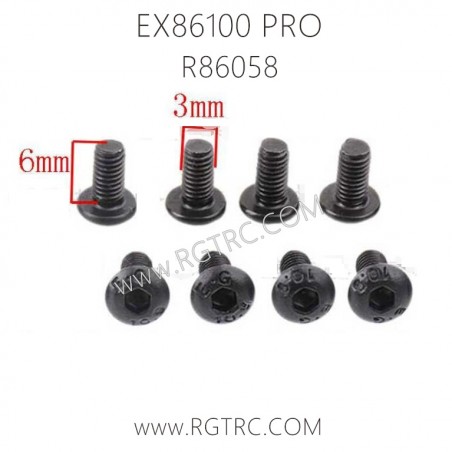 RGT EX86100 PRO Parts R86058 Cap Head Hex Machine Screw M3X6