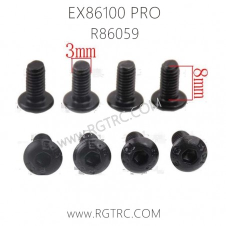 RGT EX86100 PRO Parts R86059 Button Head 3X8 Metric Hex Screw