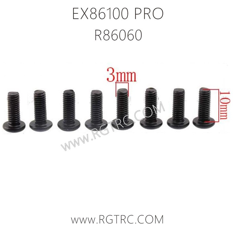 RGT EX86100 PRO Parts R86060 Buttom Head 3X10 Metric Hex Screw