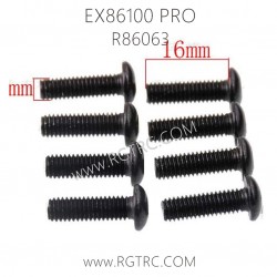 RGT EX86100 PRO Parts R86063 Button Head 3X16 Metric Hex Screw