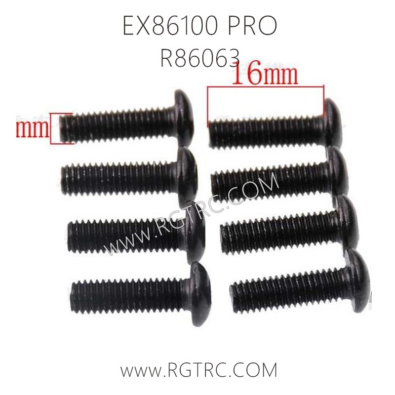 RGT EX86100 PRO Parts R86063 Button Head 3X16 Metric Hex Screw