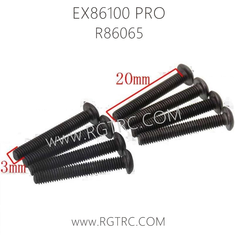 RGT EX86100 PRO Parts R86065 Button Head 3X20 Metric Hex Screw-1