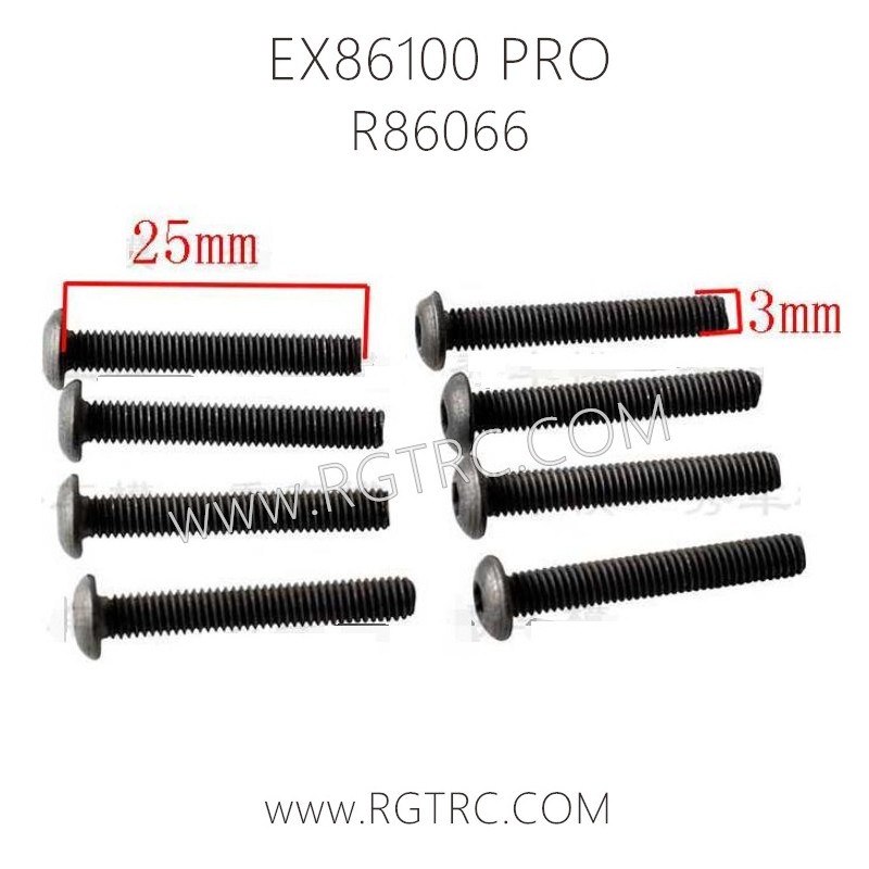 RGT EX86100 PRO Parts R86066 Button Head 3X25 Metric Hex Screw