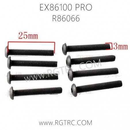 RGT EX86100 PRO Parts R86066 Button Head 3X25 Metric Hex Screw
