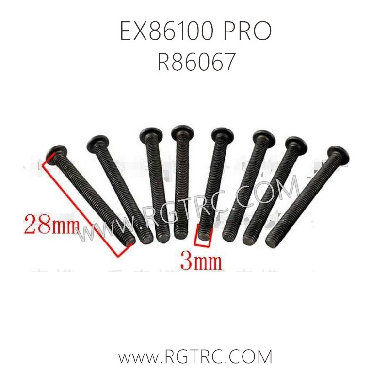 RGT EX86100 PRO Parts R86067 Button Head 3X28 Metric Hex Screw