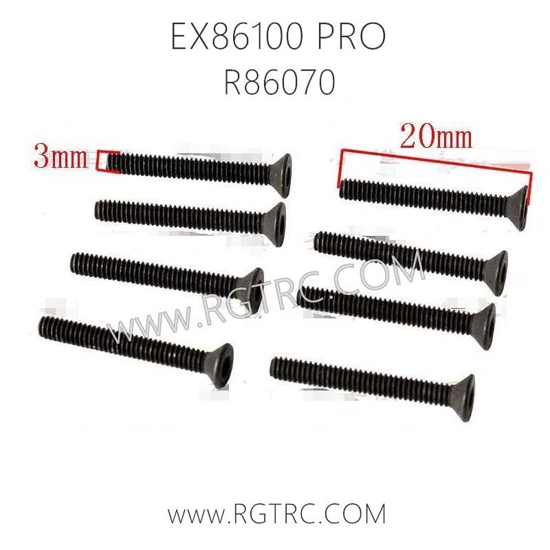 RGT EX86100 PRO Parts R86070 Flat Head Hex Machine Screw 3X20