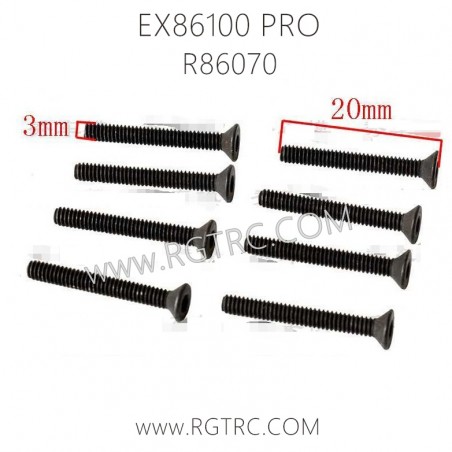 RGT EX86100 PRO Parts R86070 Flat Head Hex Machine Screw 3X20