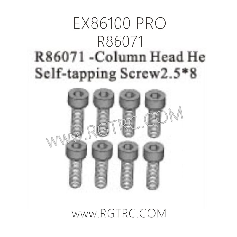 RGT EX86100 PRO Parts R86071 Colunmn Head Hex Self-tapping Screw 2.5X8
