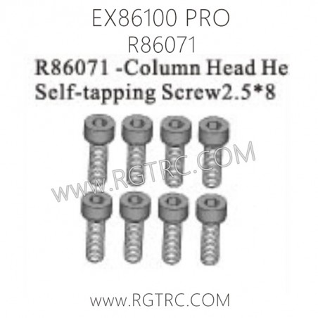 RGT EX86100 PRO Parts R86071 Colunmn Head Hex Self-tapping Screw 2.5X8