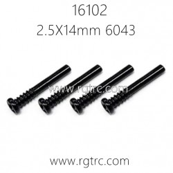 SCY 16102 Pro 1/16 RC Truck Parts Long Screw 2.5X14mm 6043