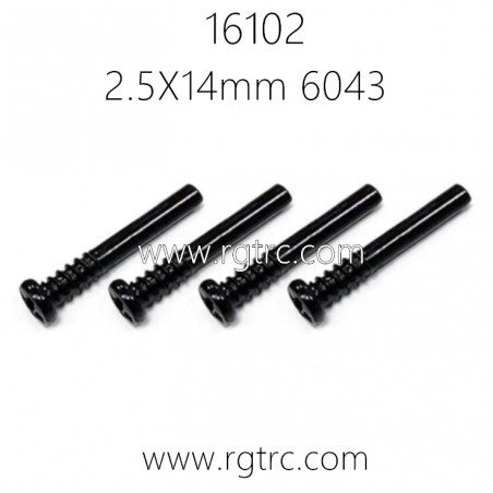 SCY 16102 Pro 1/16 RC Truck Parts Long Screw 2.5X14mm 6043