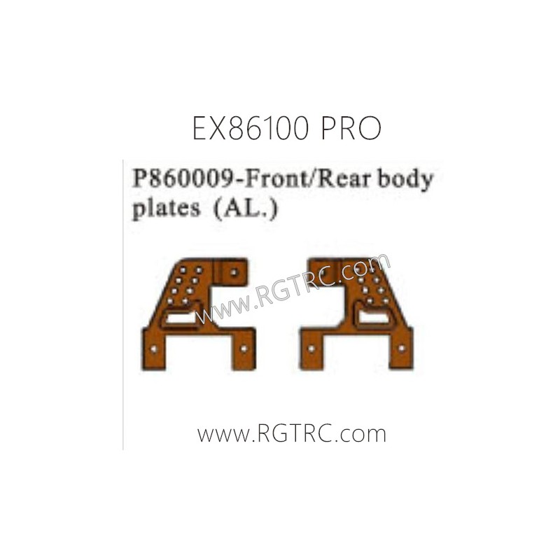 RGT EX86100 PRO Parts P860009-Front and Rear Body Plates AL.