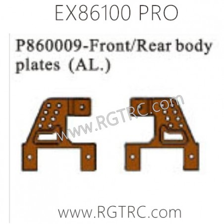 RGT EX86100 PRO Parts P860009-Front and Rear Body Plates AL.