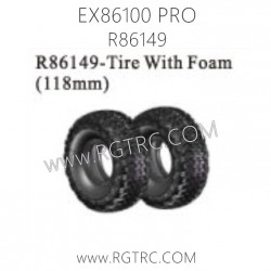 RGT EX86100 PRO Parts R86149 Tire With Foam 118mm