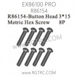 RGT EX86100 PRO Parts R86154 Button Head 3x15 Metric Hex Screw