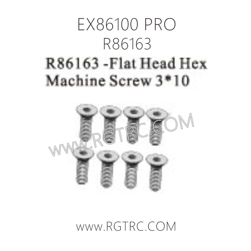 RGT EX86100 PRO Parts R86163 Flat Head Hex Machine Screw 3X10