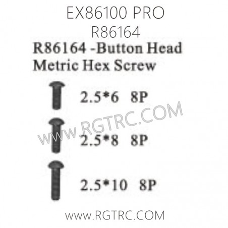 RGT EX86100 PRO Parts R86164 Button Head Metric Hex Screw