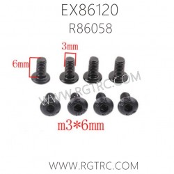 RGT EX86120 Parts R86058 Screw of Rear Shaft M3X6