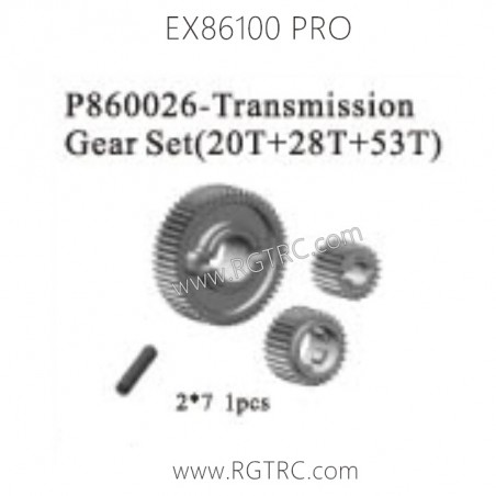 RGT EX86100 PRO Parts P860026 Transmission Gear Set 20T+28T+53T