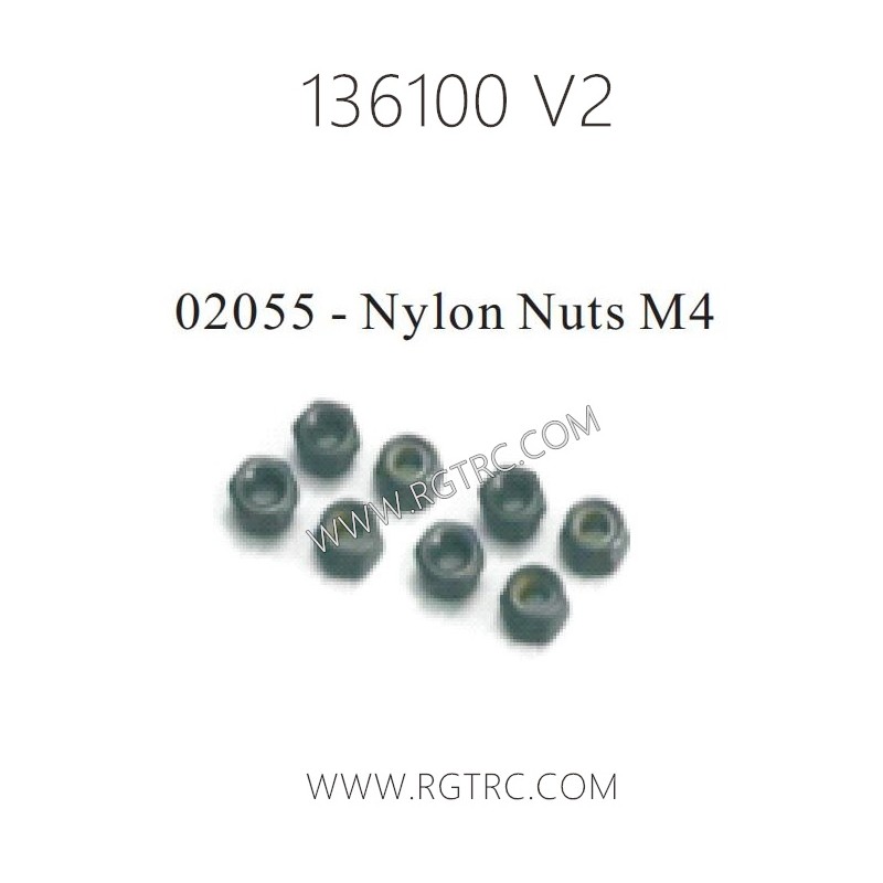 RGT 136100 RC4 V2 Parts 02055 Nylon Nuts M4