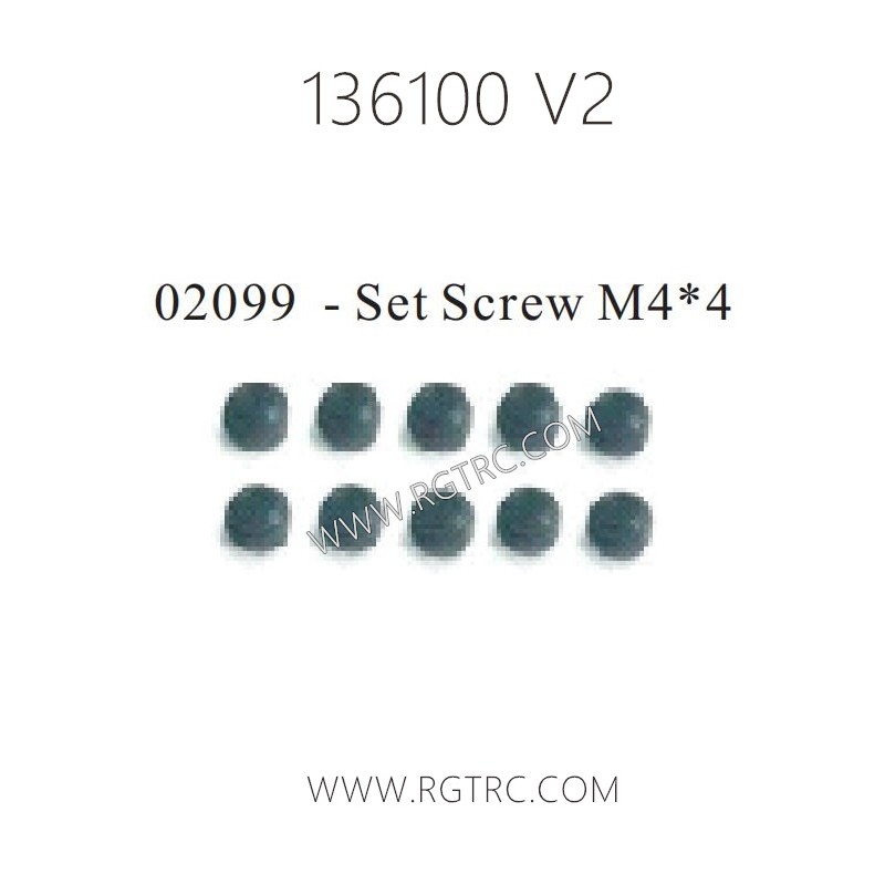 RGT 136100 RC4 V2 Parts 02099 Set Screw M4X4