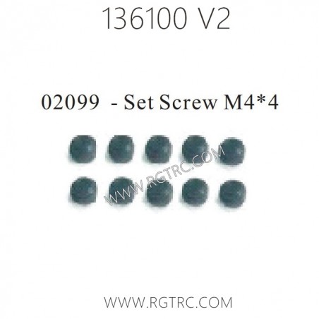 RGT 136100 RC4 V2 Parts 02099 Set Screw M4X4