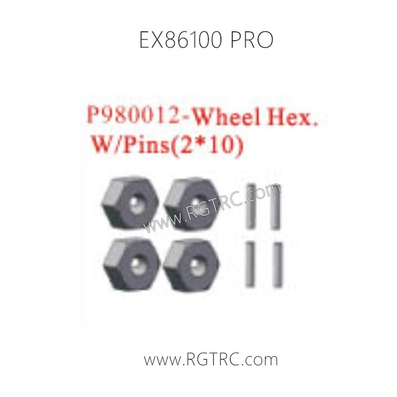 RGT EX86100 PRO 1/10 Parts P980012 Wheel Hex and Pins 2x10