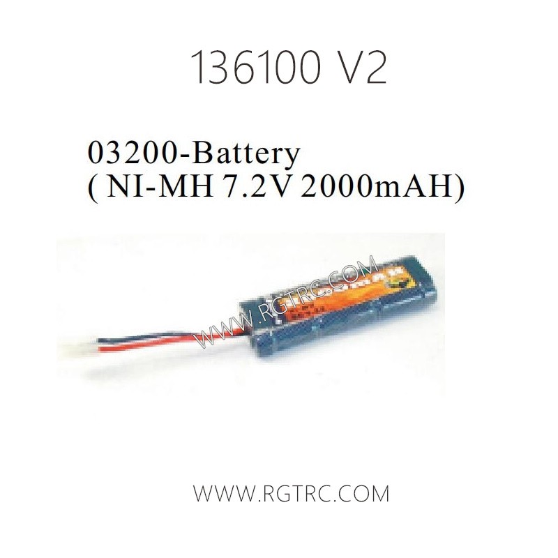 RGT 136100 RC4 V2 Parts 03200 Battery NI-MH 7.2V 2000mAH
