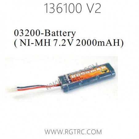 RGT 136100 RC4 V2 Parts 03200 Battery NI-MH 7.2V 2000mAH